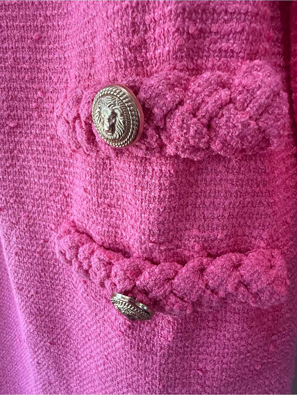 Tuckernuck Hot Pink Bouclé Mini Dress with Braided Trim - Picture 6 of 16